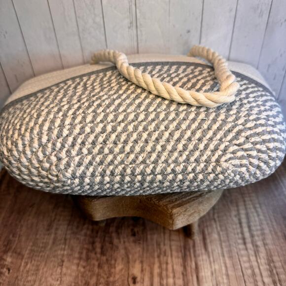 Neutral Woven Handbag Purse Shoulder Bag Beach Bag Neutral Tones NEW - Picture 4 of 4